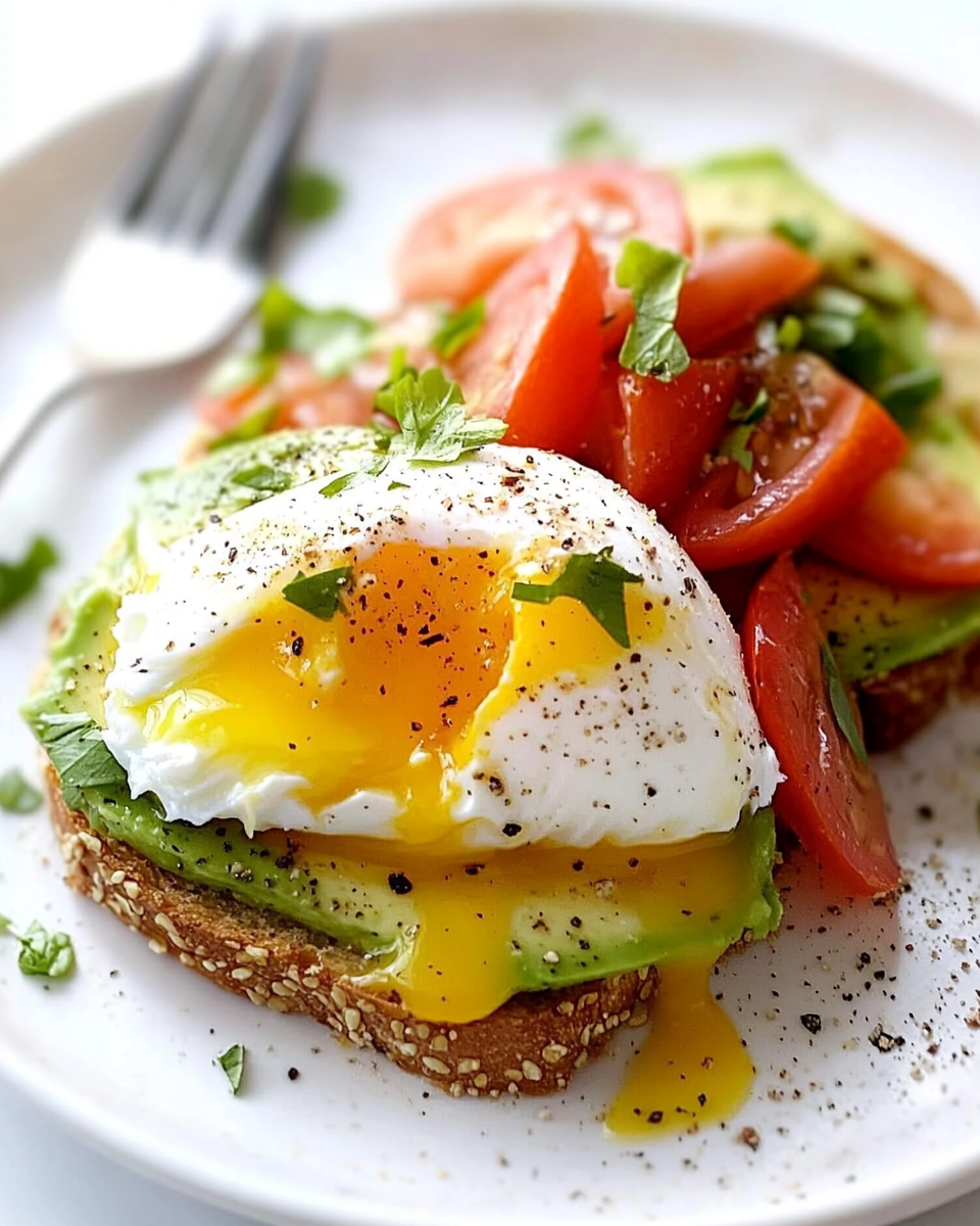 Avocado toast with poached egg