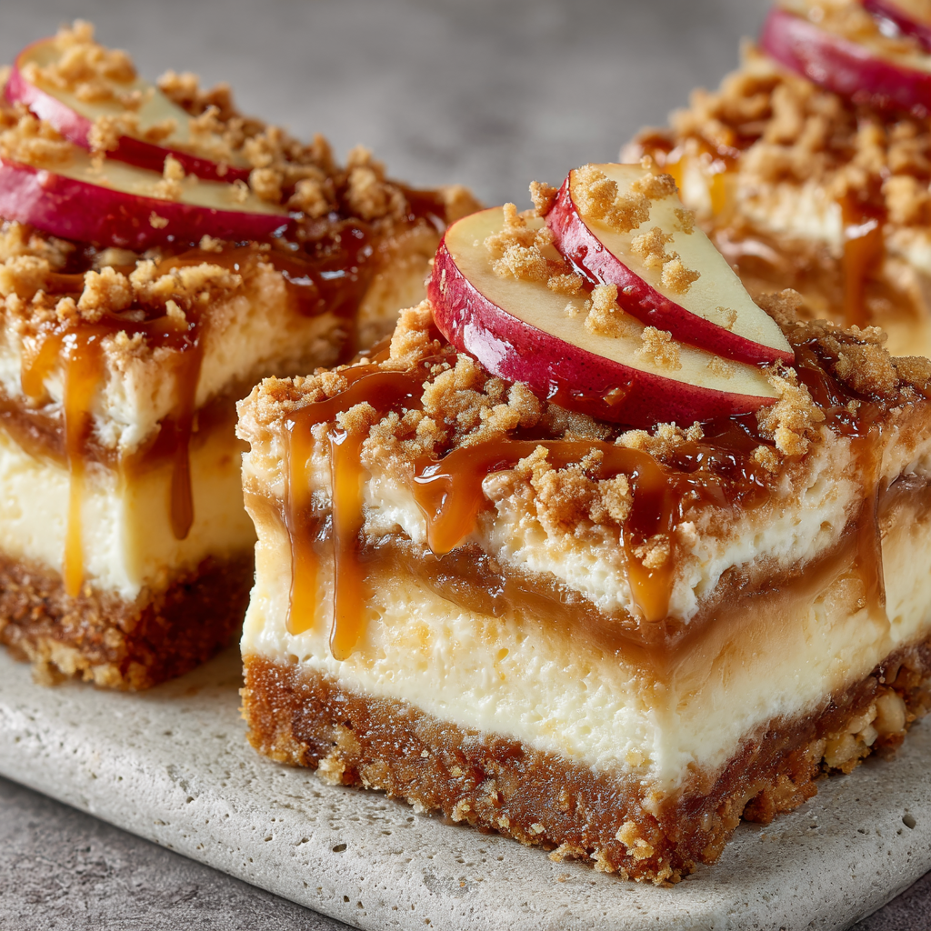 Caramel Apple Cheesecake Bars for Fall Indulgence