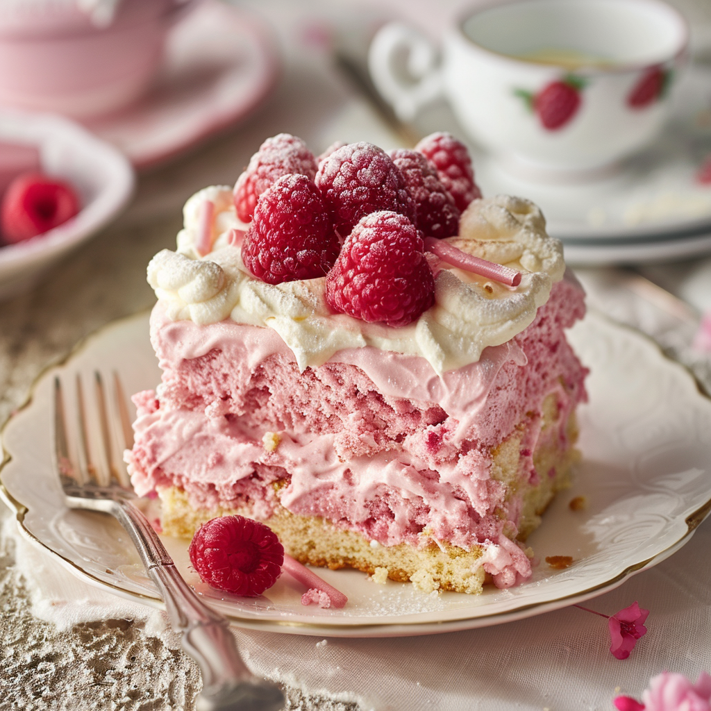 Decadent White Chocolate Raspberry Tiramisu with Pink Cream