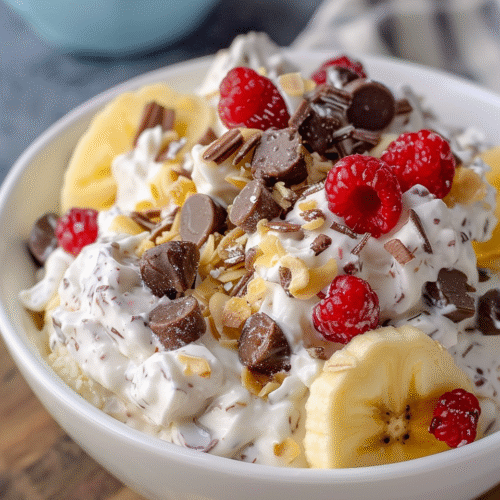 Deliciously Easy Banana Split Fluff Recipe 2 deliciously easy banana split fluff recipe