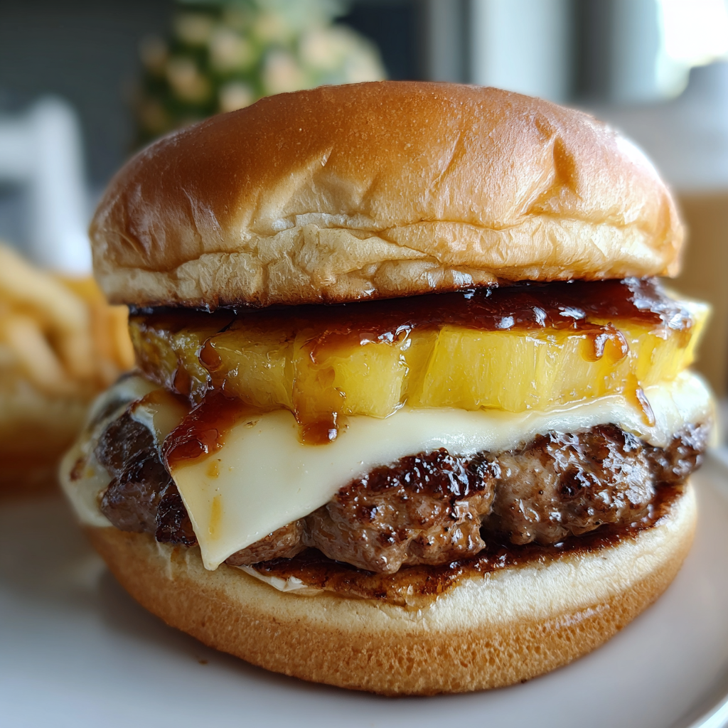 Hawaiian BBQ Pineapple Cheeseburger Recipe