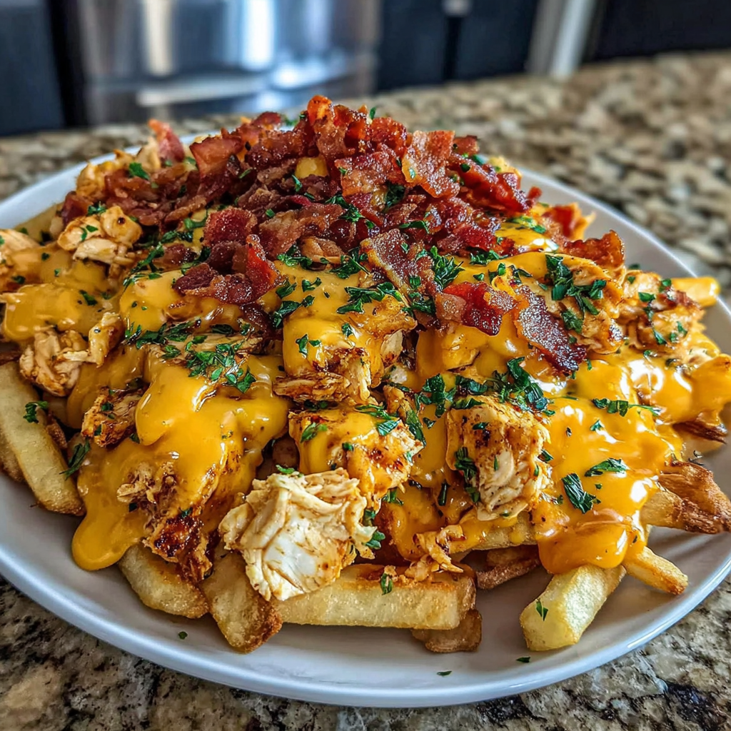 Monster Cheesy BBQ Chicken Turkey Bacon Fries Crowd-Pleasing