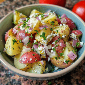 a fresh take on classic greek potato salad