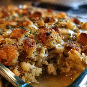 comforting turkey and stuffing casserole delight