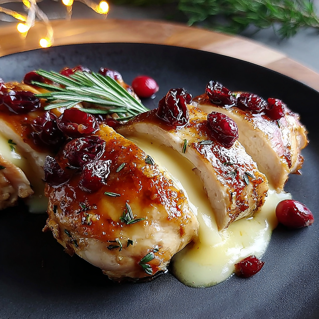 Cranberry Brie Stuffed Chicken Breasts