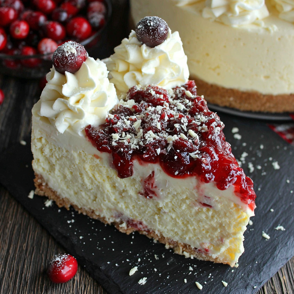 Cranberry Jam White Chocolate Mousse Cheesecake Delight