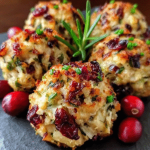 cranberry turkey stuffing balls for festive gatherings