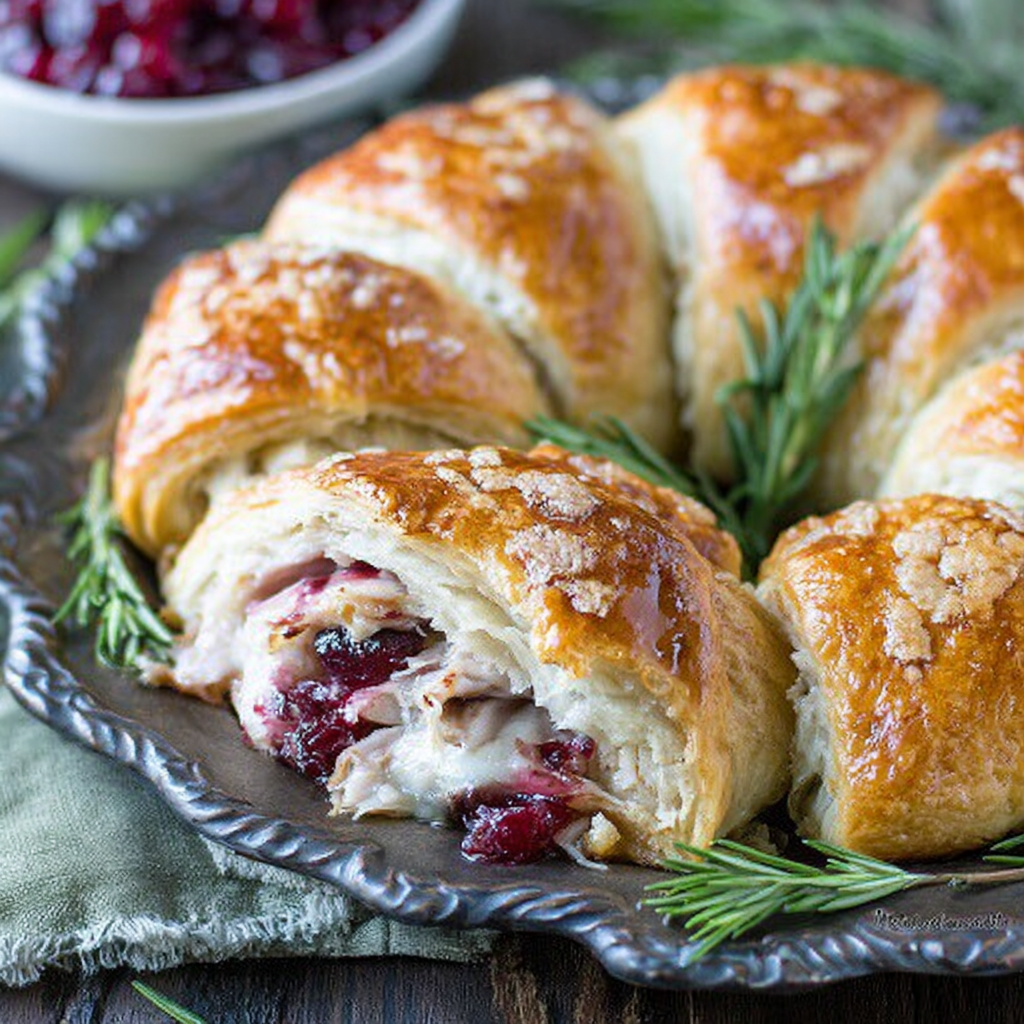 Delicious Savory Turkey and Cranberry Crescent Ring