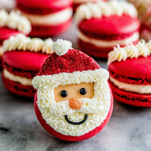 delightful santa claus macarons for the holidays