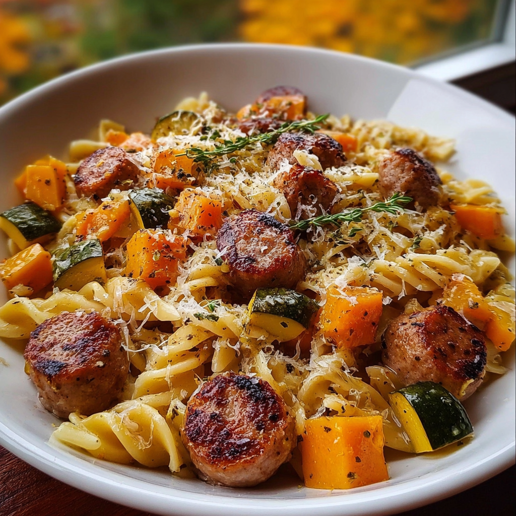 Quick Autumn Sausage Pasta Squash Recipe for Fall