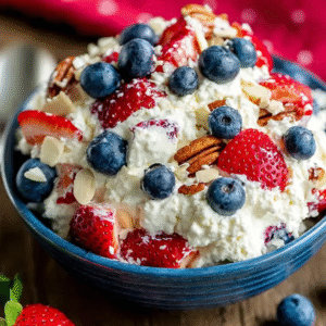 Red, White, and Blue Cheesecake Salad Delight 2 red white and blue cheesecake salad delight