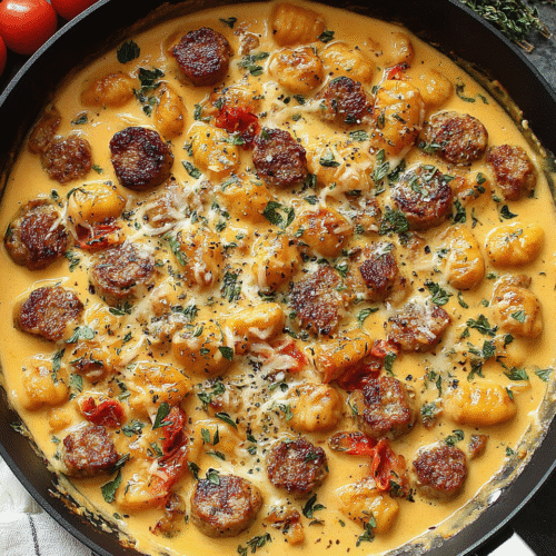 Creamy Butternut Squash Gnocchi with Sausage 2 creamy butternut squash gnocchi with sausage