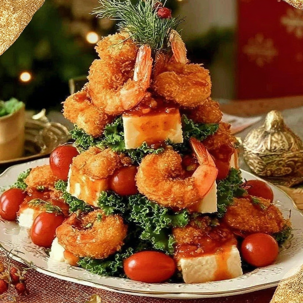 Create a Stunning Shrimp Tree with Cheddar and Tomatoes