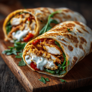 crispy air fryer chicken mozzarella wraps