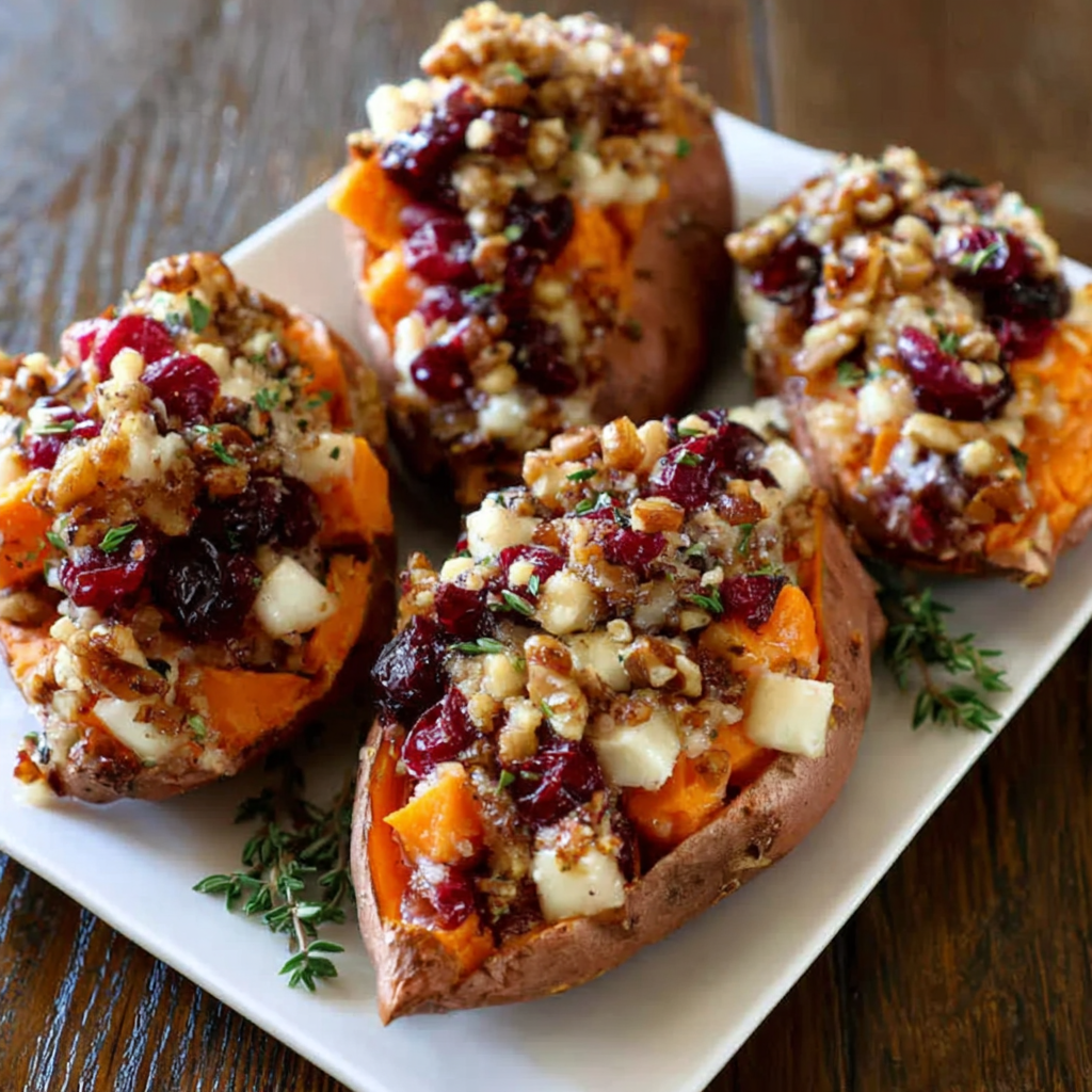 Deliciously Sweet Cranberry Apple Twice-Baked Potatoes