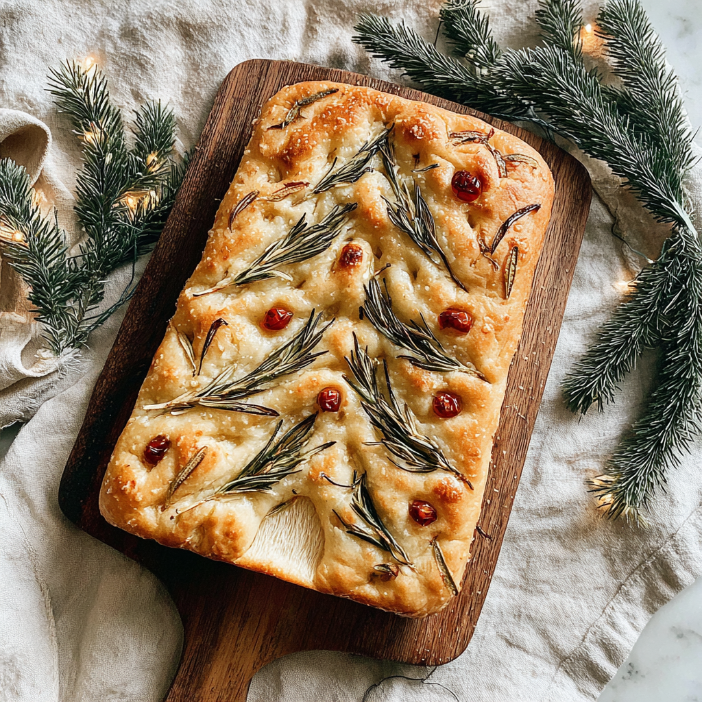 Festive Christmas Tree Focaccia Recipe for Home Cooks