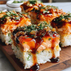 flavorful spicy salmon sushi bake for home cooks