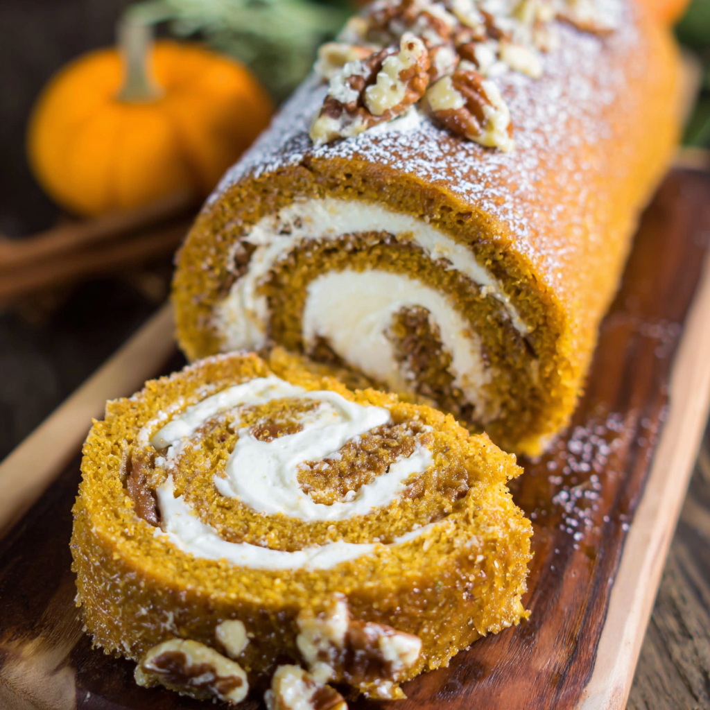 Irresistible Creamy Pumpkin Spice Roll Cake Recipe