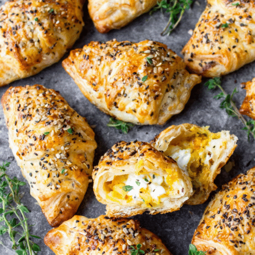 savory cheesy vegan potato onion puff pastries