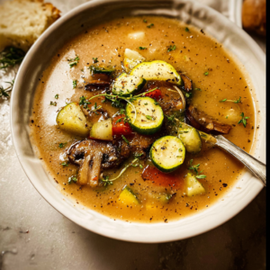a heartwarming bowl of ratatouille soup