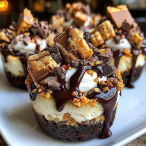 decadent loaded brownie cheesecake cups 2