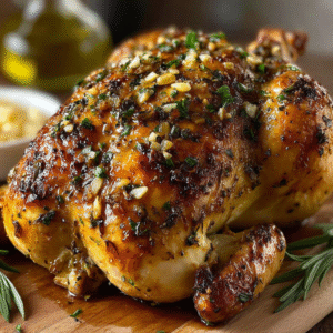 delicious garlic herb roasted chicken recipe