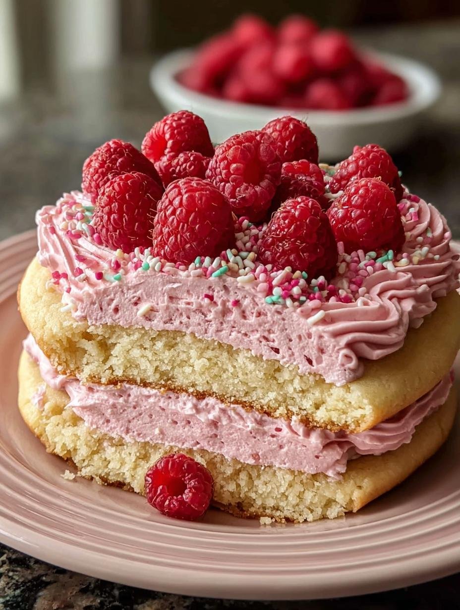 Decadent Giant Sugar Cookie with Raspberry Buttercream