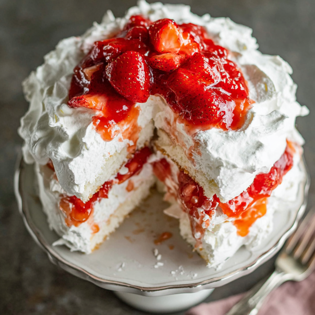 Decadent Strawberries & Cream with Meringue Layers