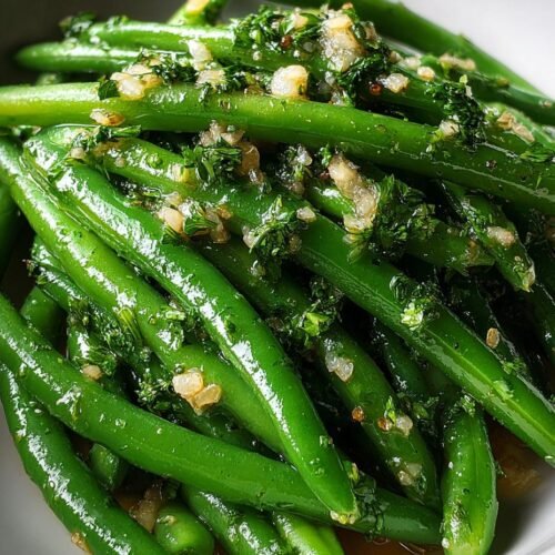 garlic and cilantro green beans with evoo delight
