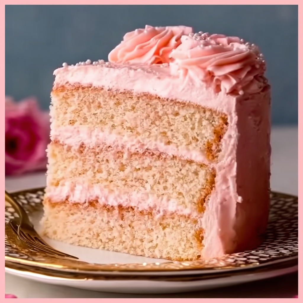 Indulge in Pink Champagne Cake with Pink Frosting