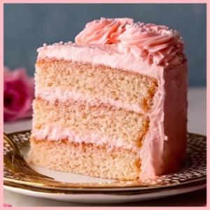 indulge in pink champagne cake with pink frosting