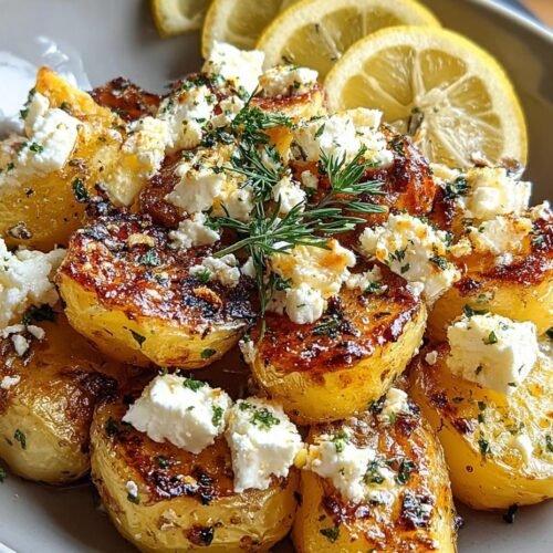 zesty baked feta potatoes infused with lemon