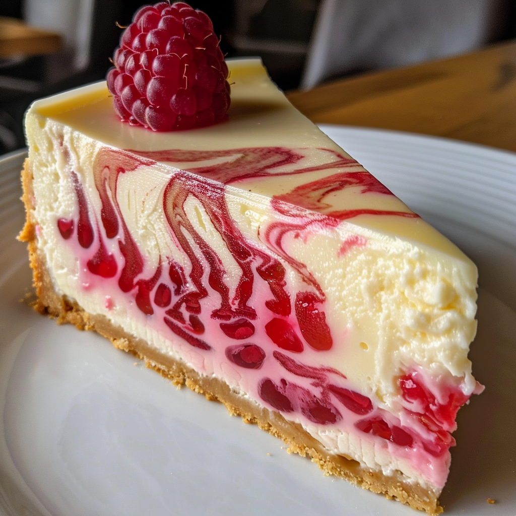 how to make Creamy Dreamy White Chocolate Raspberry Swirl Cheesecake (No Water Bath Needed!) step by step