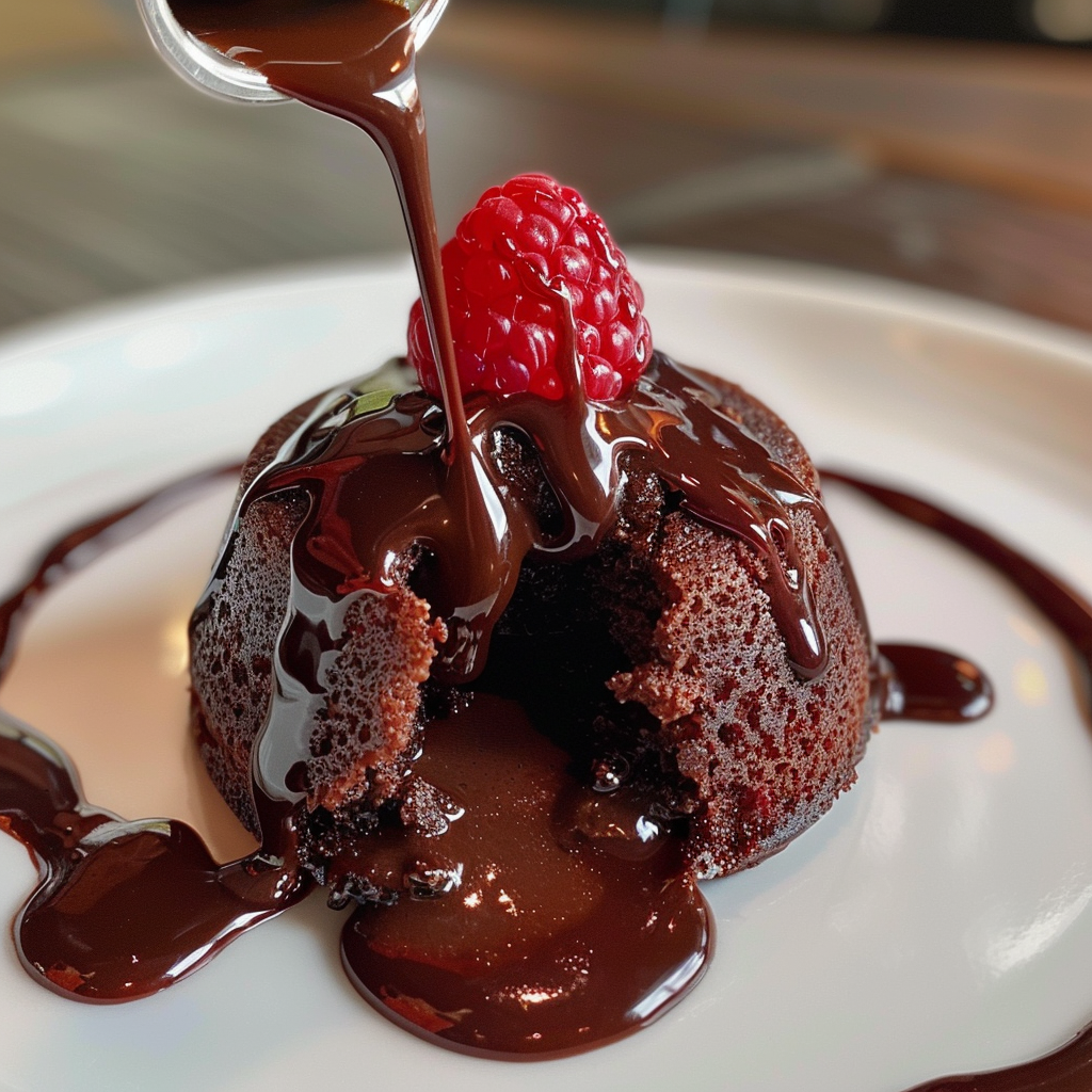 fresh ingredients for Decadent Fudgy Chocolate Espresso Lava Cakes With Raspberry Drizzle For Two