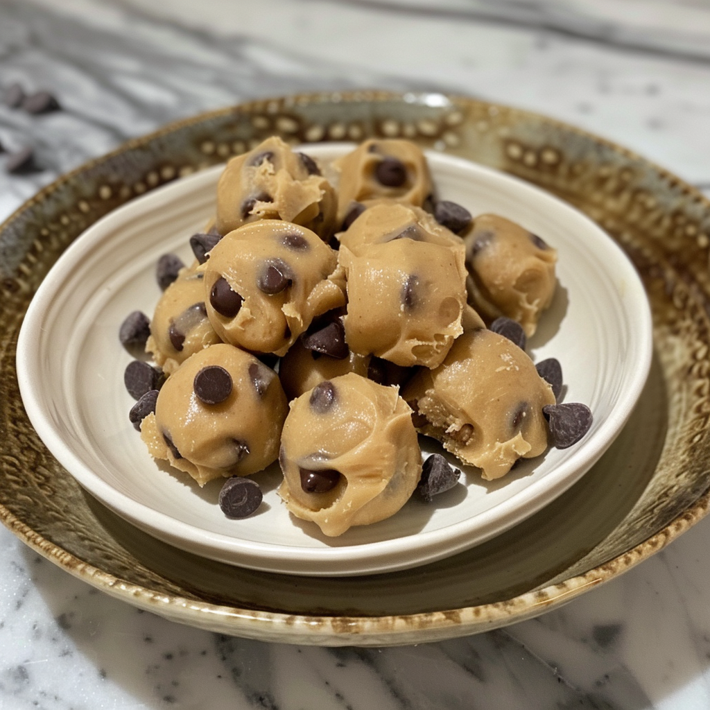 how to make Quick 5-Ingredient No-Bake Peanut Butter Chocolate Chip Cookie Dough Bites step by step
