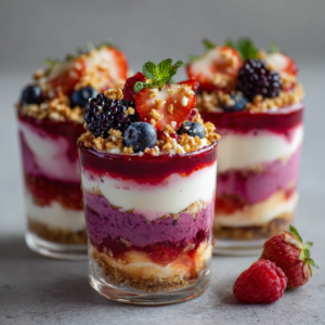 charming berry bliss no bake dessert cups