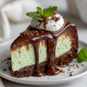indulge in creamy no bake chocolate mint cheesecake