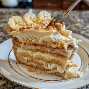 indulge in layered banana pudding cake today