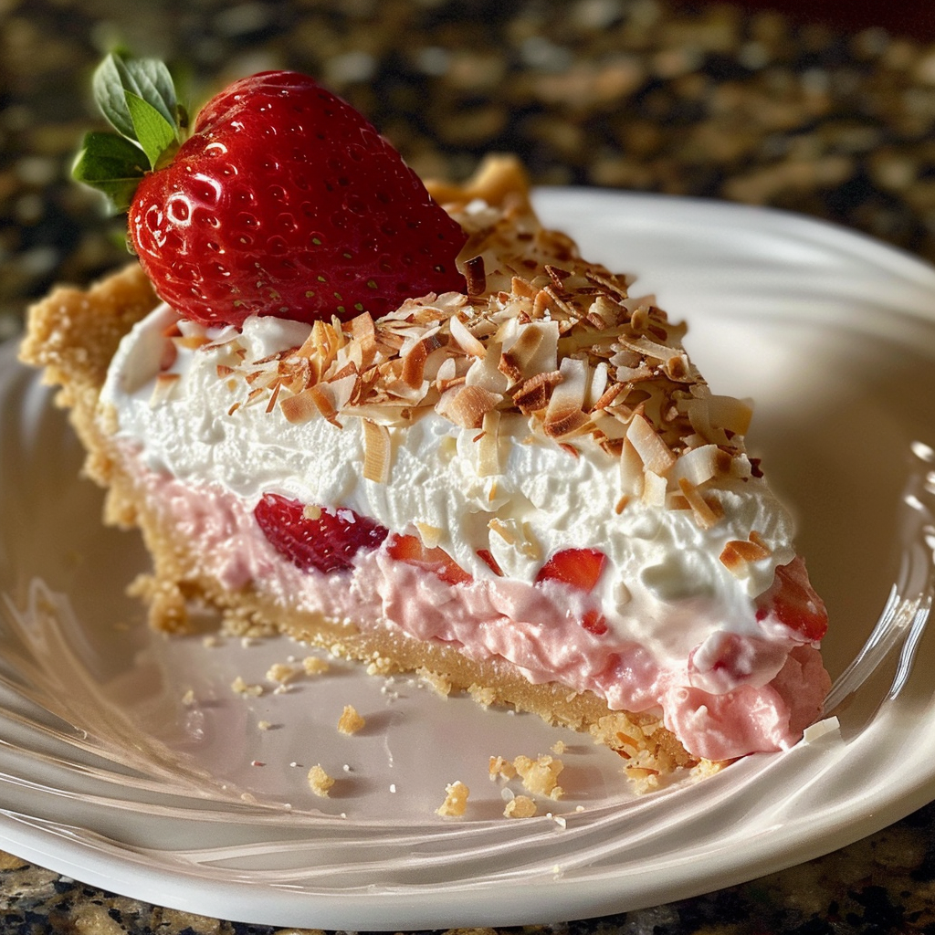 indulge in no bake strawberry coconut cream pie 1
