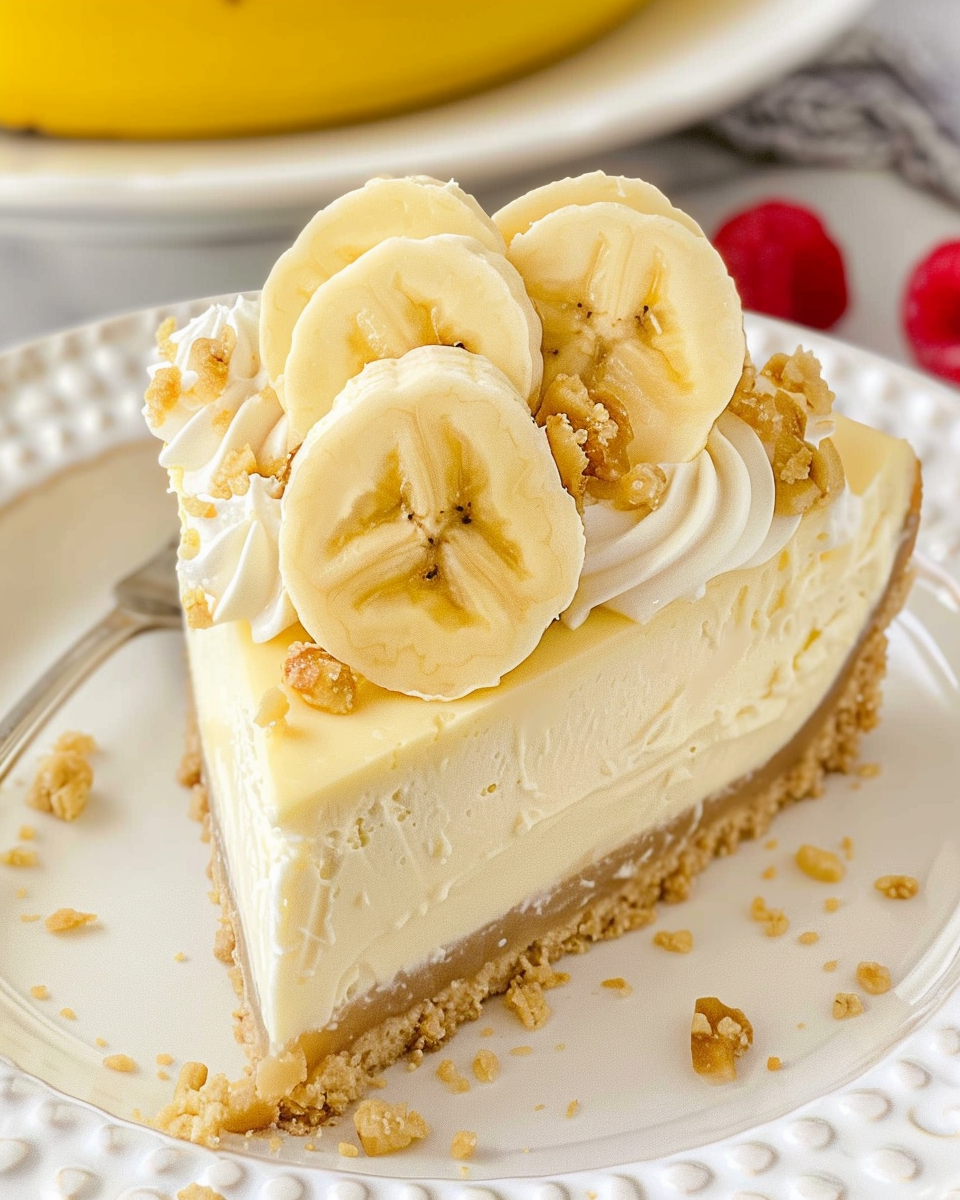 luscious banana cheesecake with creamy topping 1
