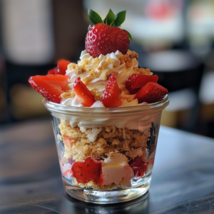 strawberry shortcake in a jar no bake delight
